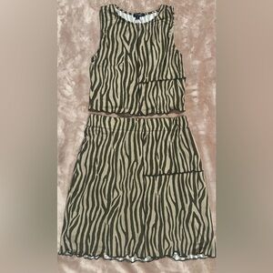 Papermoon Zebra Print Two-Piece Set in Black and Cream
